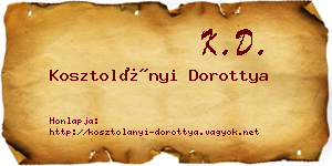 Kosztolányi Dorottya névjegykártya